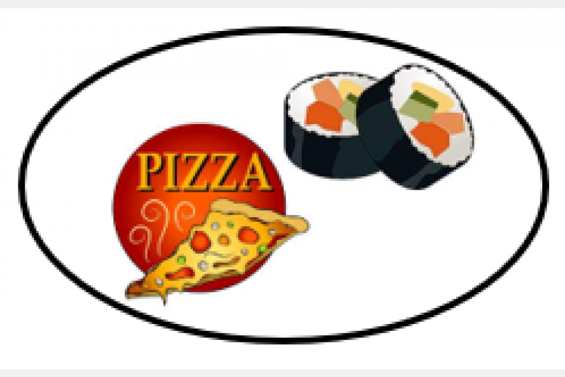 pizza and sushi